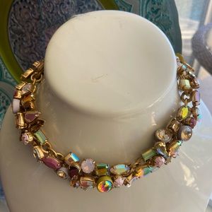 🔥 EUC JCrew Brûlée Iridescent CrystalCluster Necklace